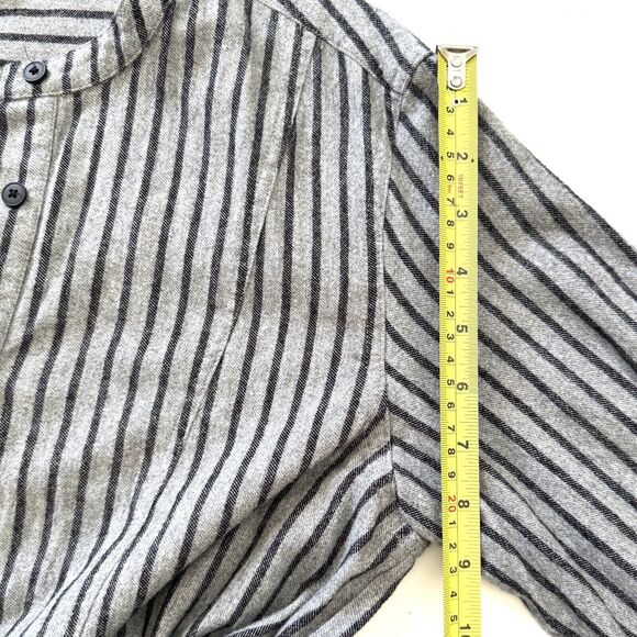 DEREK LAM 10 CROSBY Striped Tie Waist Mini Shirt Dress Long Slv Grey $395 - Picture 10 of 13